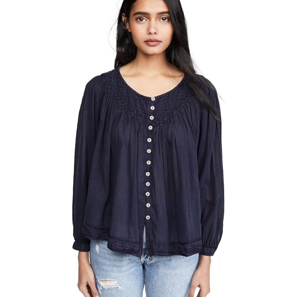 Free people blue button down